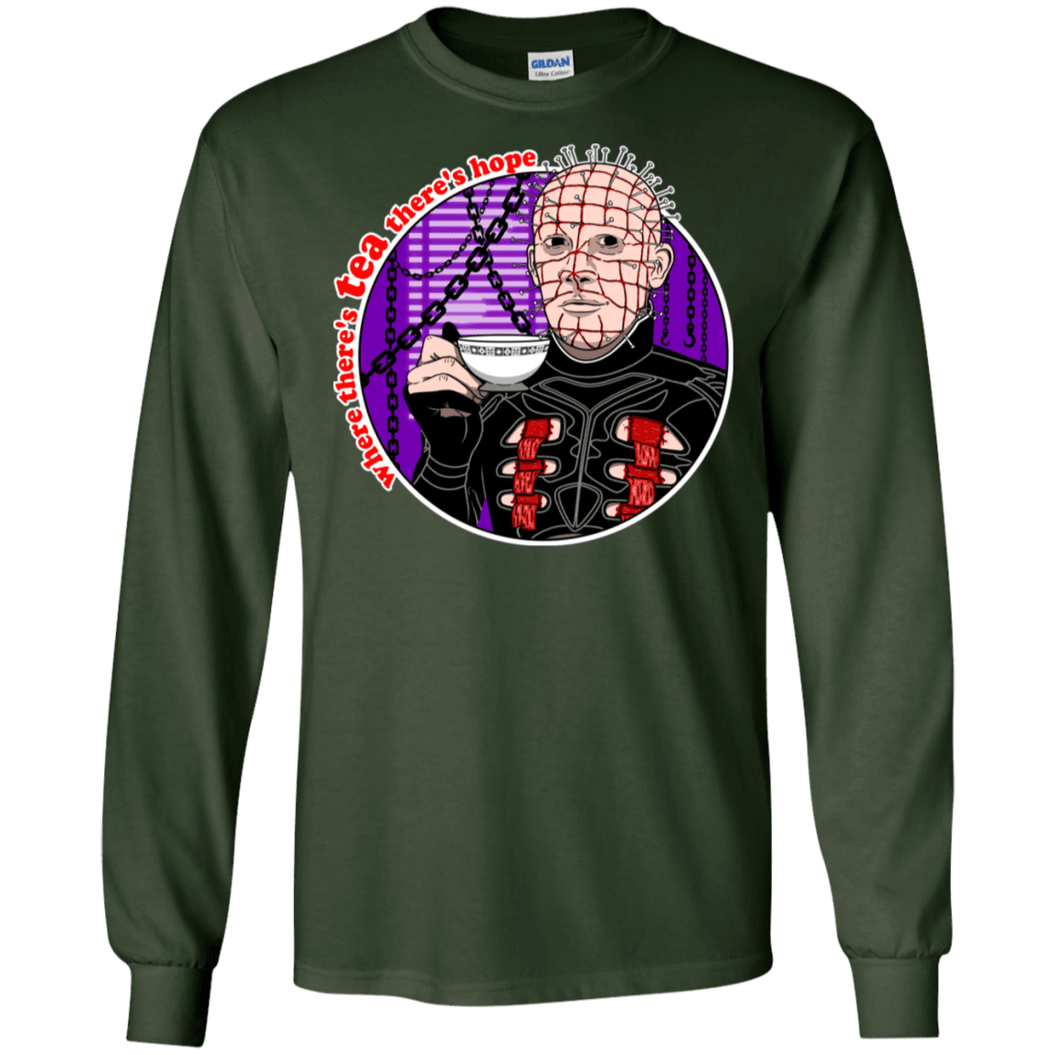 T-Shirts Forest Green / S Where There's Tea Men's Long Sleeve T-Shirt