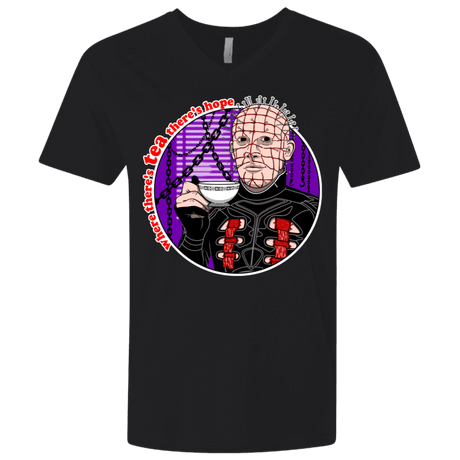 T-Shirts Black / X-Small Where There's Tea Men's Premium V-Neck