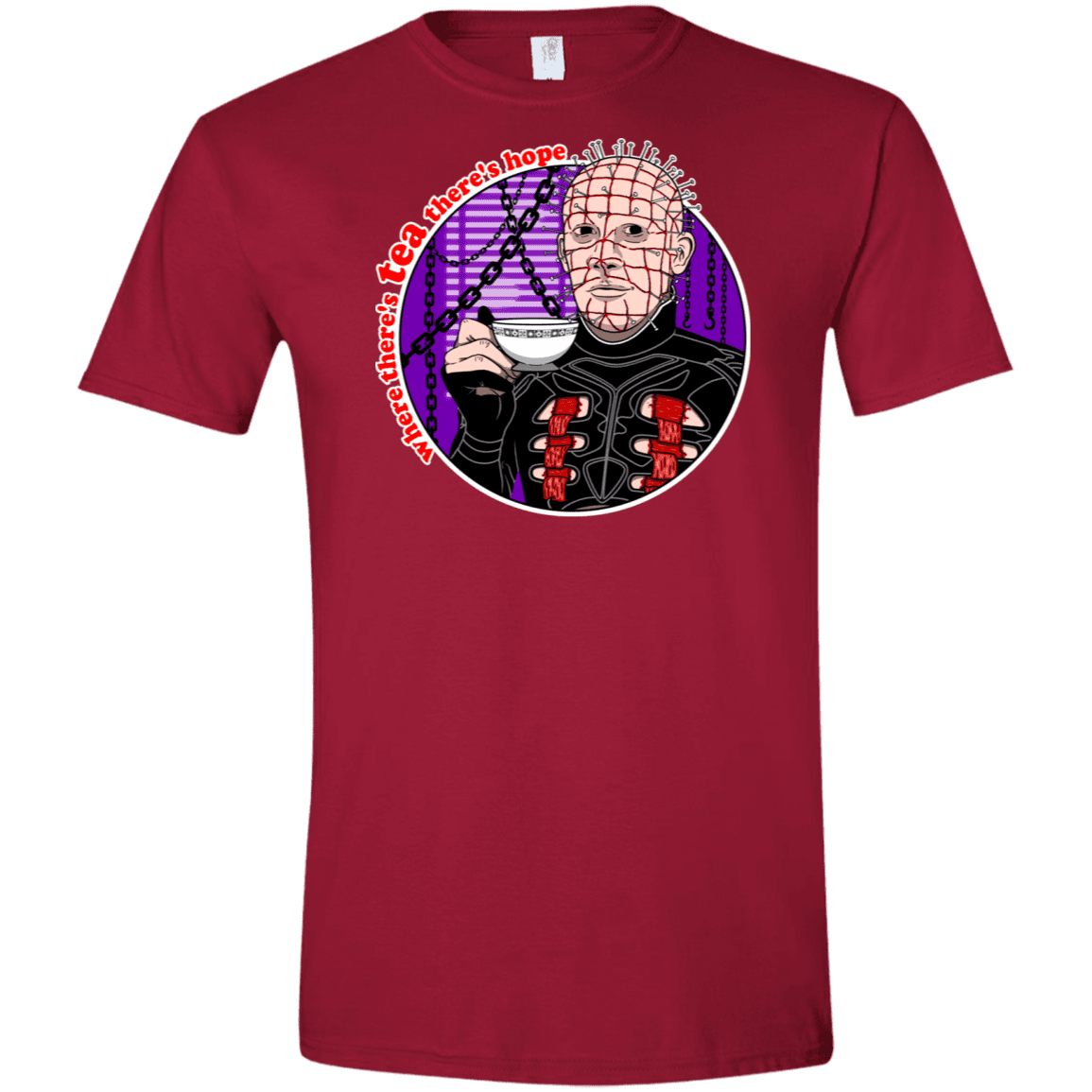 T-Shirts Cardinal Red / S Where There's Tea Men's Semi-Fitted Softstyle