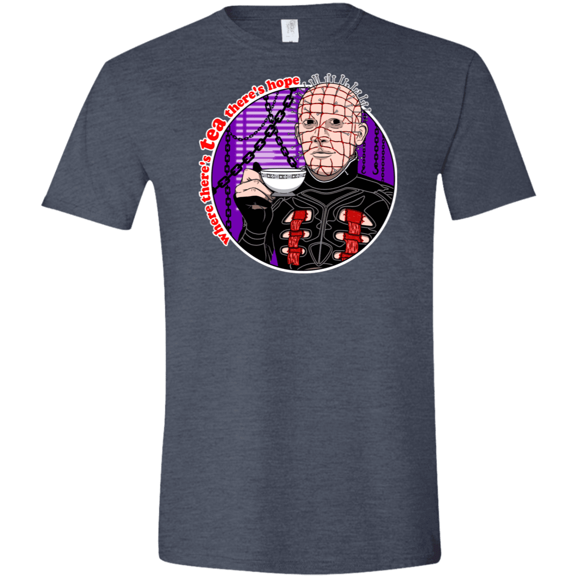 T-Shirts Heather Navy / S Where There's Tea Men's Semi-Fitted Softstyle