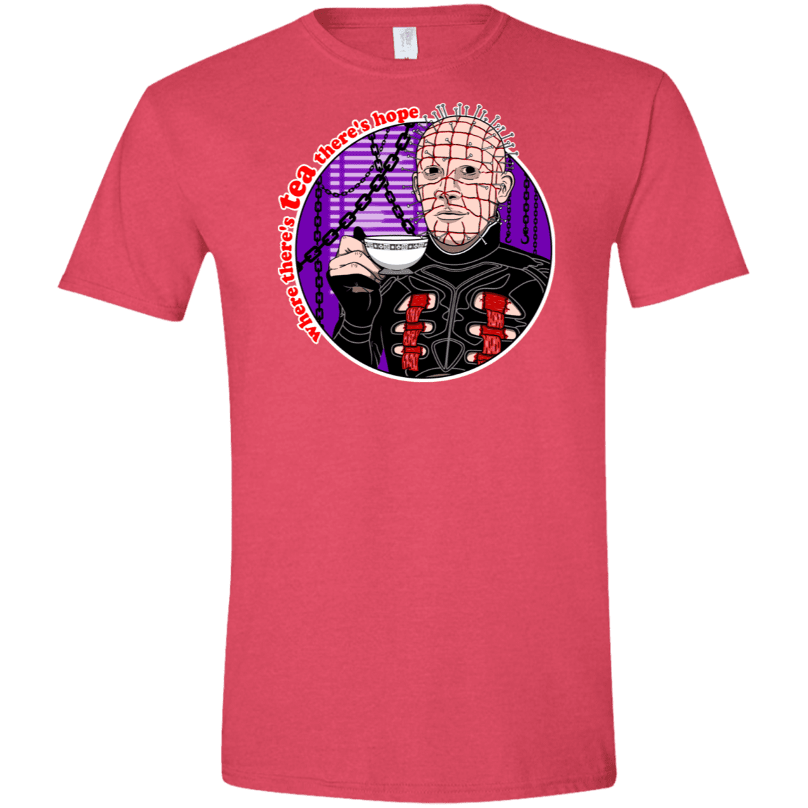 T-Shirts Heather Red / S Where There's Tea Men's Semi-Fitted Softstyle