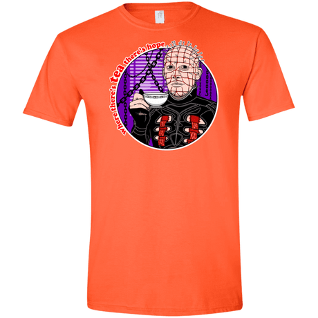 T-Shirts Orange / S Where There's Tea Men's Semi-Fitted Softstyle