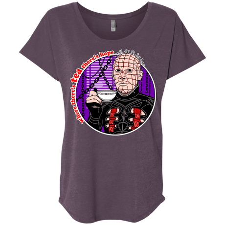 T-Shirts Vintage Purple / X-Small Where There's Tea Triblend Dolman Sleeve