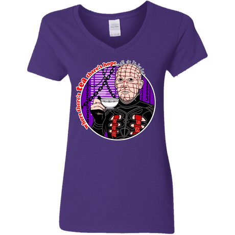 T-Shirts Purple / S Where There's Tea Women's V-Neck T-Shirt