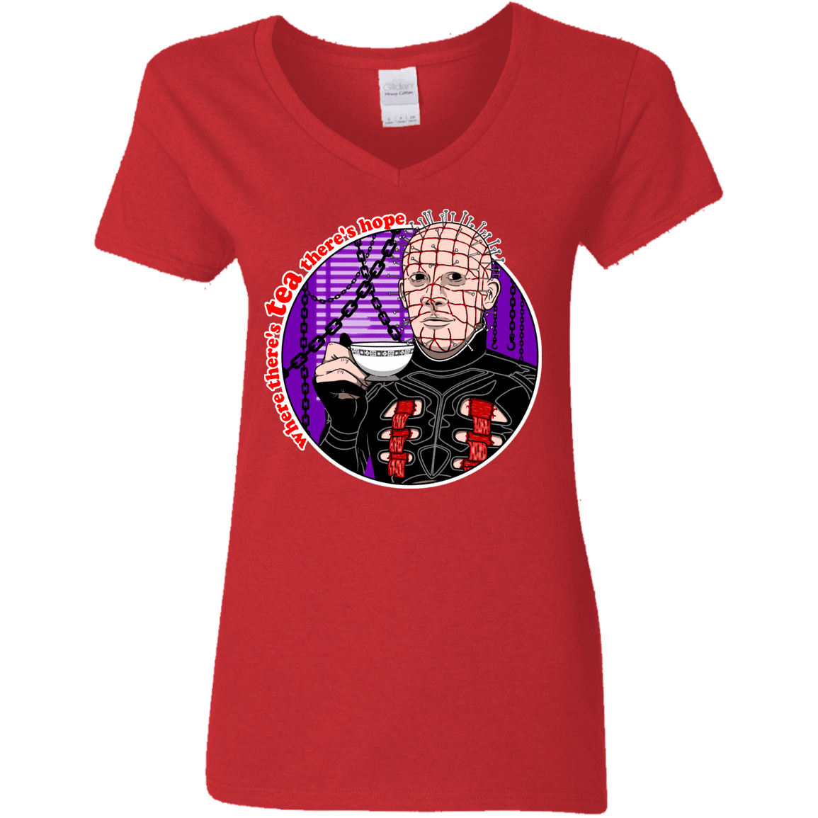 T-Shirts Red / S Where There's Tea Women's V-Neck T-Shirt