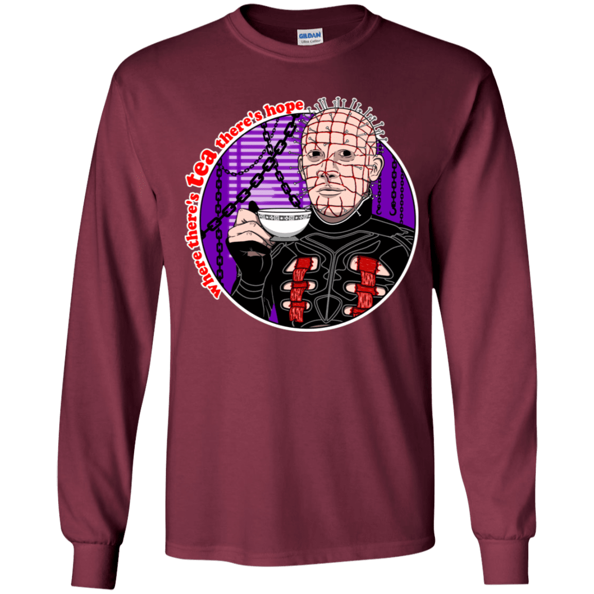 T-Shirts Maroon / YS Where There's Tea Youth Long Sleeve T-Shirt