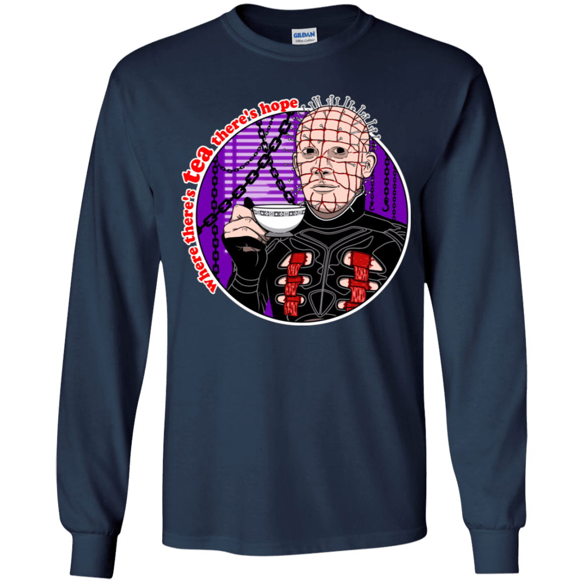 T-Shirts Navy / YS Where There's Tea Youth Long Sleeve T-Shirt