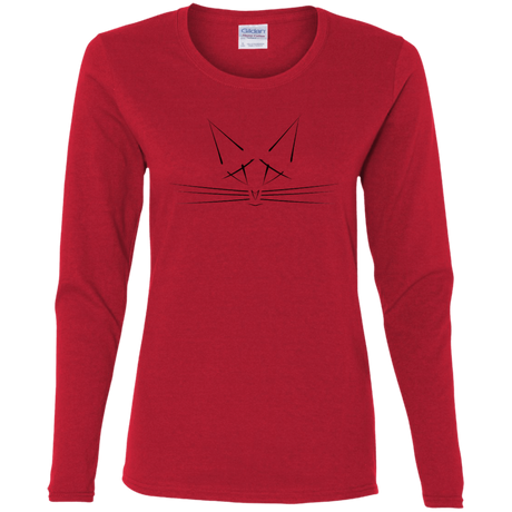T-Shirts Red / S Whiskers Women's Long Sleeve T-Shirt