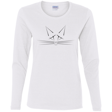 T-Shirts White / S Whiskers Women's Long Sleeve T-Shirt