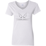 T-Shirts White / S Whiskers Women's V-Neck T-Shirt