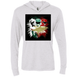 T-Shirts Heather White / X-Small White Green Red Triblend Long Sleeve Hoodie Tee