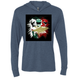 T-Shirts Indigo / X-Small White Green Red Triblend Long Sleeve Hoodie Tee