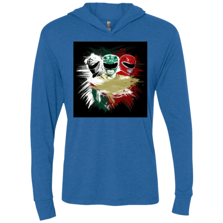 T-Shirts Vintage Royal / X-Small White Green Red Triblend Long Sleeve Hoodie Tee