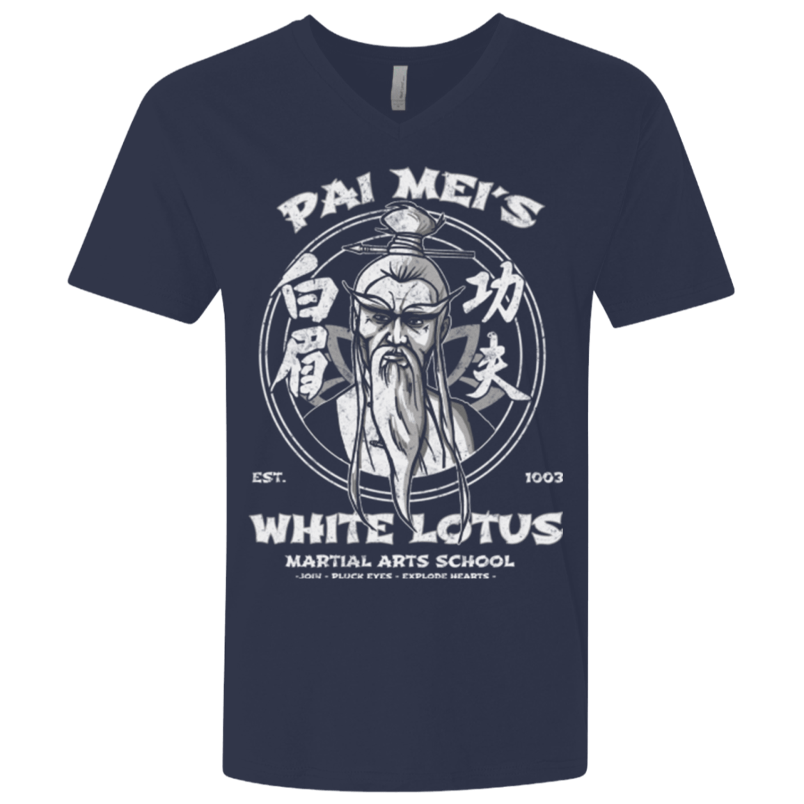 T-Shirts Midnight Navy / X-Small White Lotus Men's Premium V-Neck