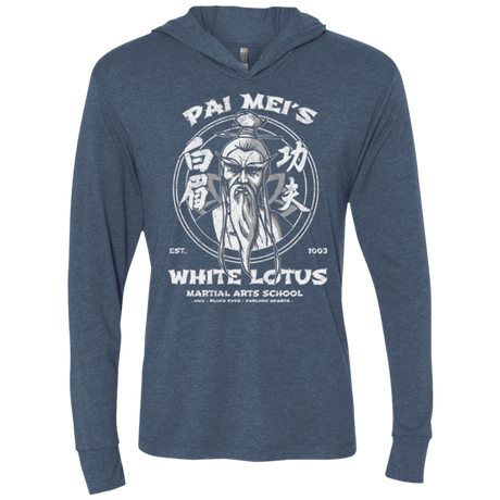 T-Shirts Indigo / X-Small White Lotus Triblend Long Sleeve Hoodie Tee