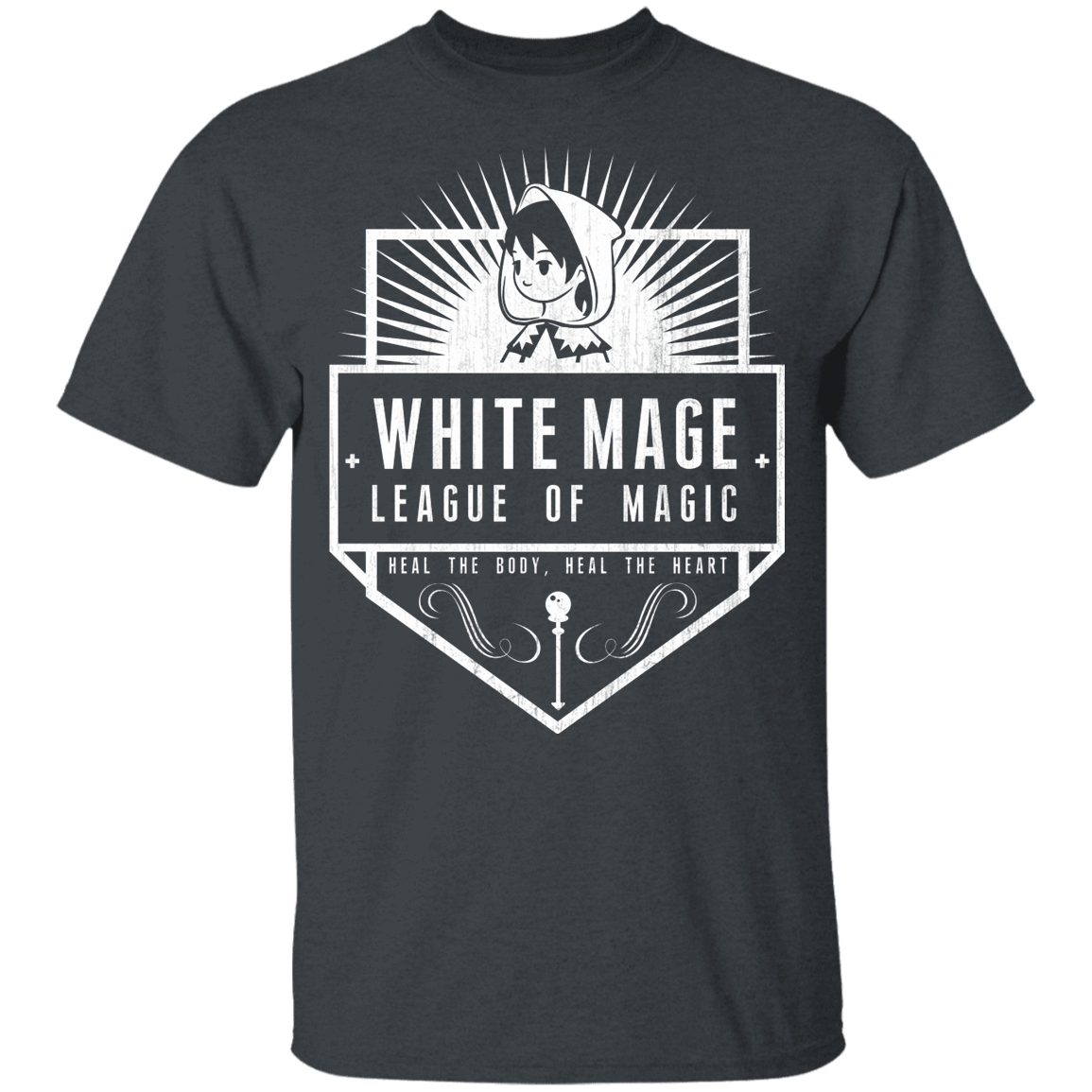 T-Shirts Dark Heather / YXS White Mage League Of Magic Youth T-Shirt