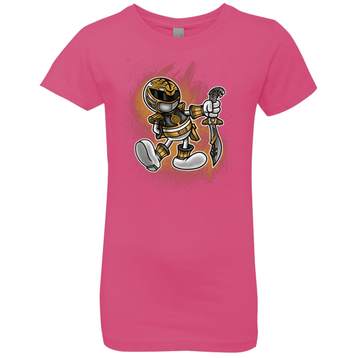T-Shirts Hot Pink / YXS White Ranger Artwork Girls Premium T-Shirt