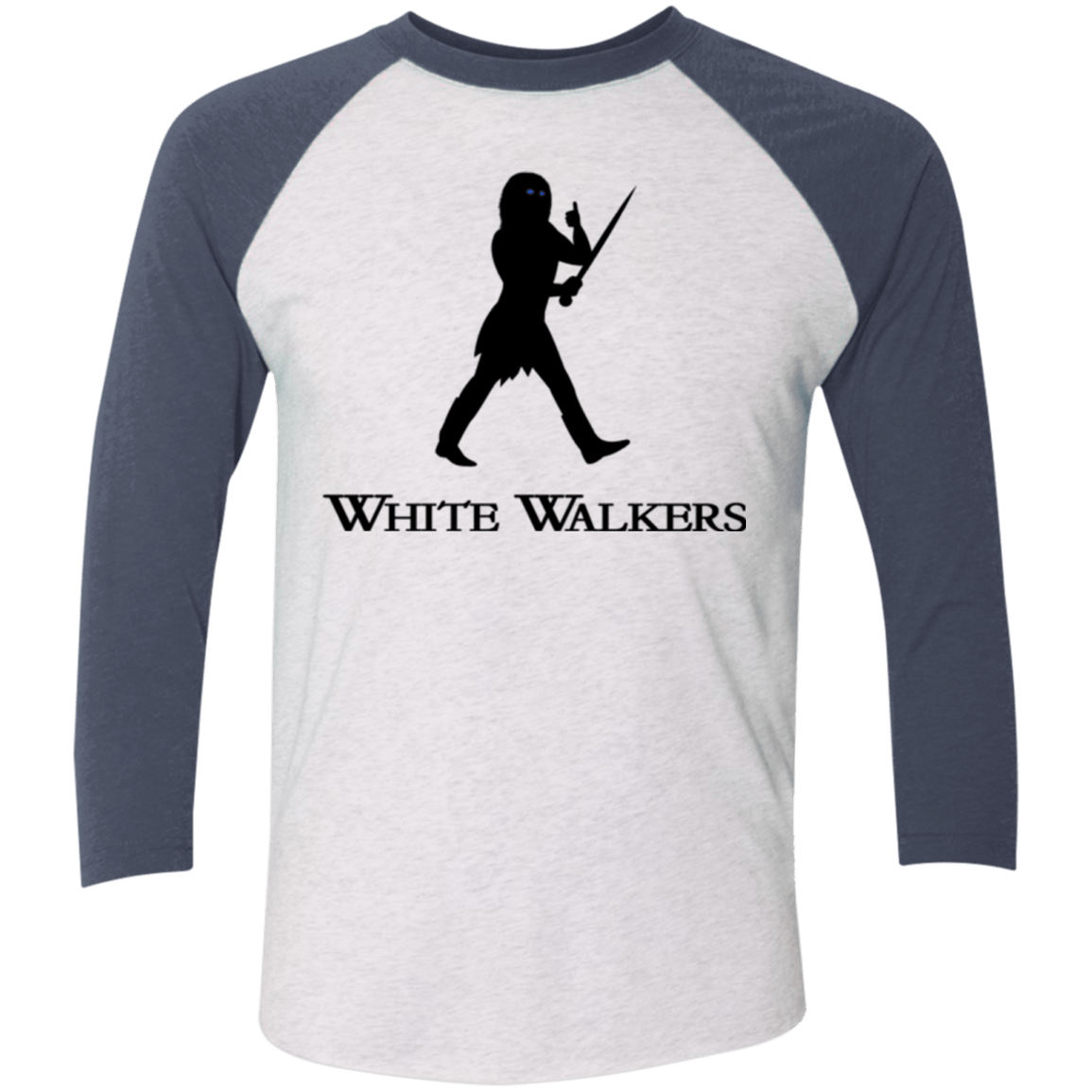 T-Shirts Heather White/Indigo / X-Small White walkers Men's Triblend 3/4 Sleeve