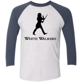 T-Shirts Heather White/Indigo / X-Small White walkers Men's Triblend 3/4 Sleeve