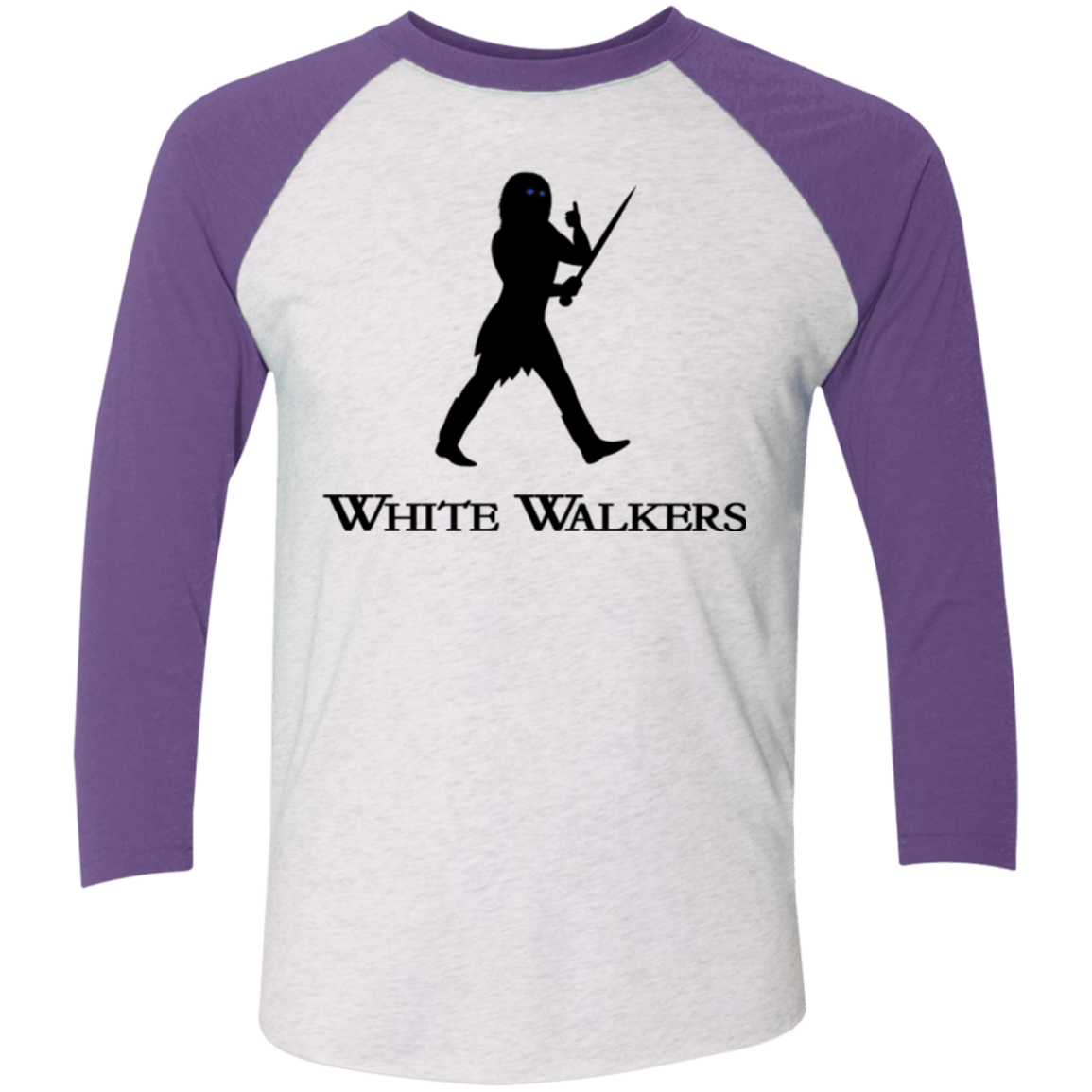 T-Shirts Heather White/Purple Rush / X-Small White walkers Men's Triblend 3/4 Sleeve