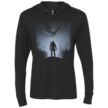 T-Shirts Vintage Black / X-Small White Wolf Triblend Long Sleeve Hoodie Tee