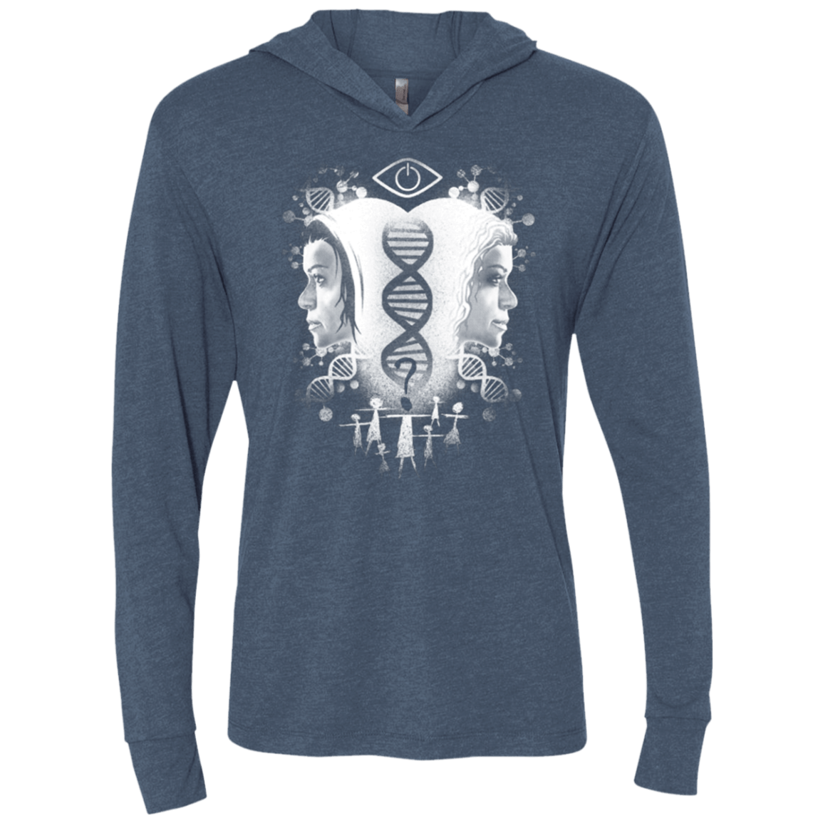 T-Shirts Indigo / X-Small Who Am I Triblend Long Sleeve Hoodie Tee