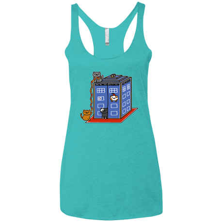 T-Shirts Tahiti Blue / X-Small Who Atsume Women's Triblend Racerback Tank