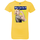 T-Shirts Vibrant Yellow / YXS Who Can Do It Girls Premium T-Shirt