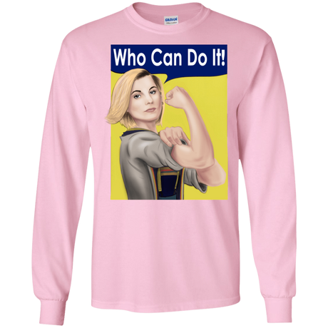 T-Shirts Light Pink / S Who Can Do It Men's Long Sleeve T-Shirt