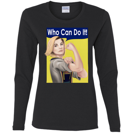 T-Shirts Black / S Who Can Do It Women's Long Sleeve T-Shirt