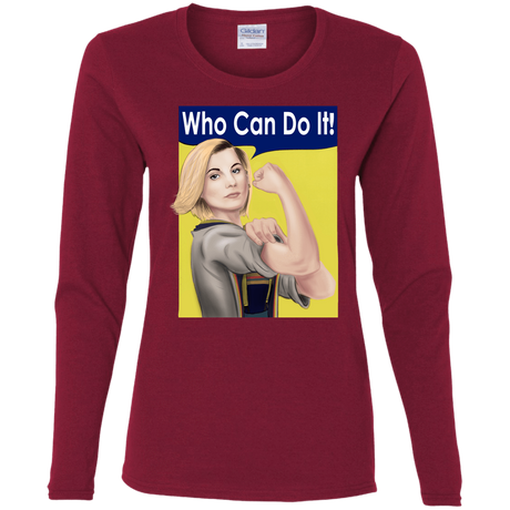 T-Shirts Cardinal / S Who Can Do It Women's Long Sleeve T-Shirt