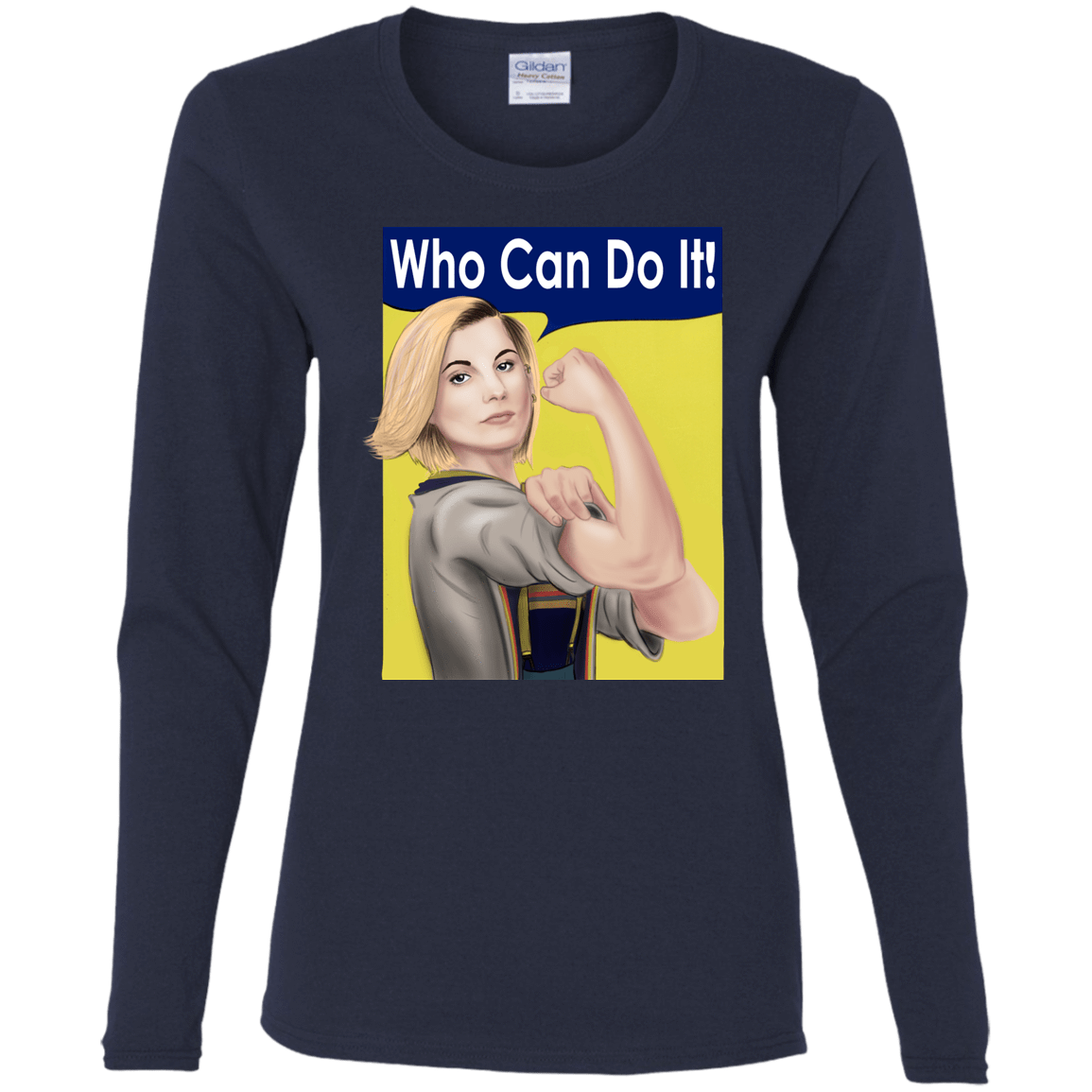 T-Shirts Navy / S Who Can Do It Women's Long Sleeve T-Shirt