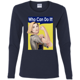 T-Shirts Navy / S Who Can Do It Women's Long Sleeve T-Shirt