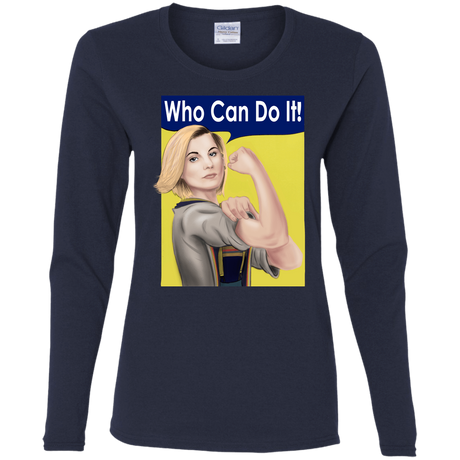 T-Shirts Navy / S Who Can Do It Women's Long Sleeve T-Shirt