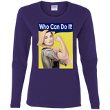 T-Shirts Purple / S Who Can Do It Women's Long Sleeve T-Shirt