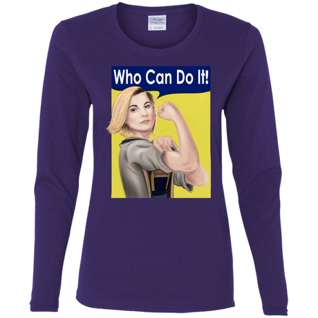 T-Shirts Purple / S Who Can Do It Women's Long Sleeve T-Shirt