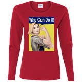 T-Shirts Red / S Who Can Do It Women's Long Sleeve T-Shirt