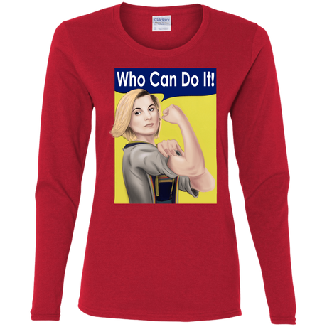 T-Shirts Red / S Who Can Do It Women's Long Sleeve T-Shirt