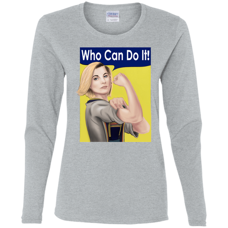 T-Shirts Sport Grey / S Who Can Do It Women's Long Sleeve T-Shirt