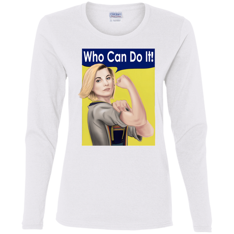 T-Shirts White / S Who Can Do It Women's Long Sleeve T-Shirt