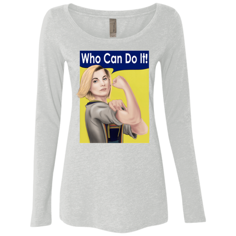 T-Shirts Heather White / S Who Can Do It Women's Triblend Long Sleeve Shirt