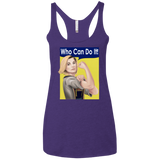 T-Shirts Purple Rush / X-Small Who Can Do It Women's Triblend Racerback Tank