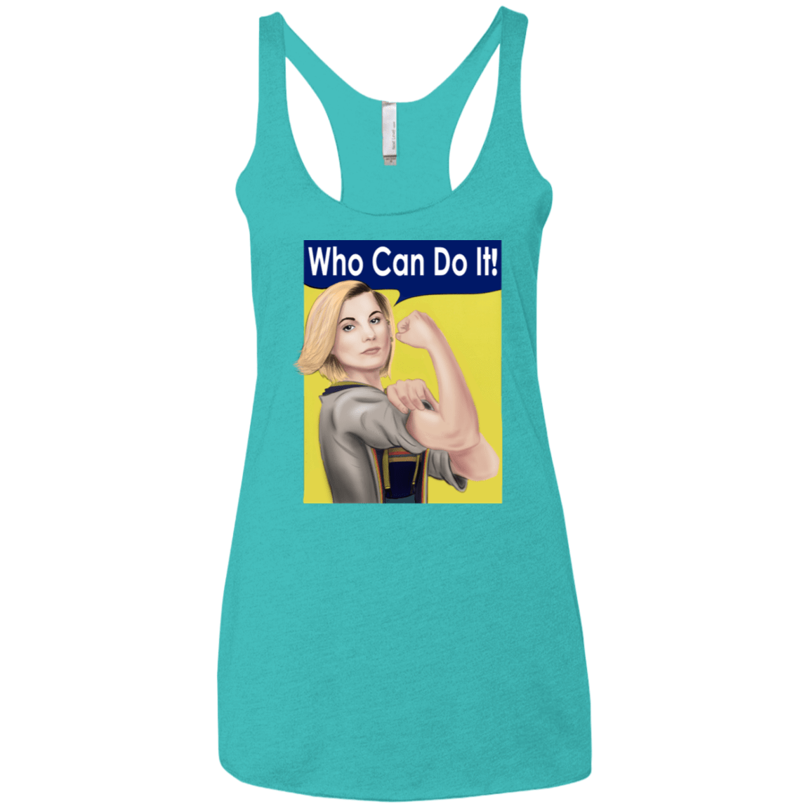 T-Shirts Tahiti Blue / X-Small Who Can Do It Women's Triblend Racerback Tank