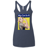 T-Shirts Vintage Navy / X-Small Who Can Do It Women's Triblend Racerback Tank