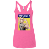 T-Shirts Vintage Pink / X-Small Who Can Do It Women's Triblend Racerback Tank