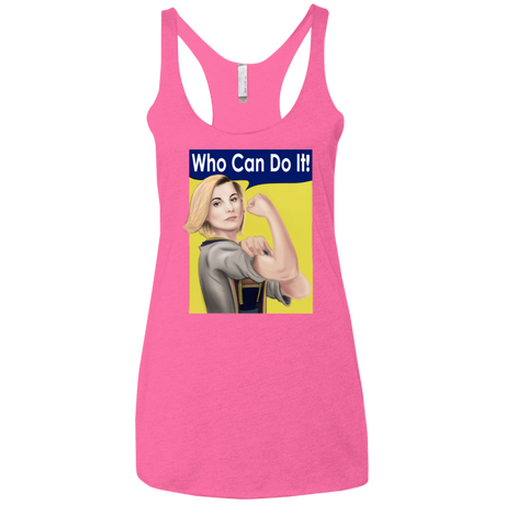 T-Shirts Vintage Pink / X-Small Who Can Do It Women's Triblend Racerback Tank