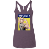 T-Shirts Vintage Purple / X-Small Who Can Do It Women's Triblend Racerback Tank