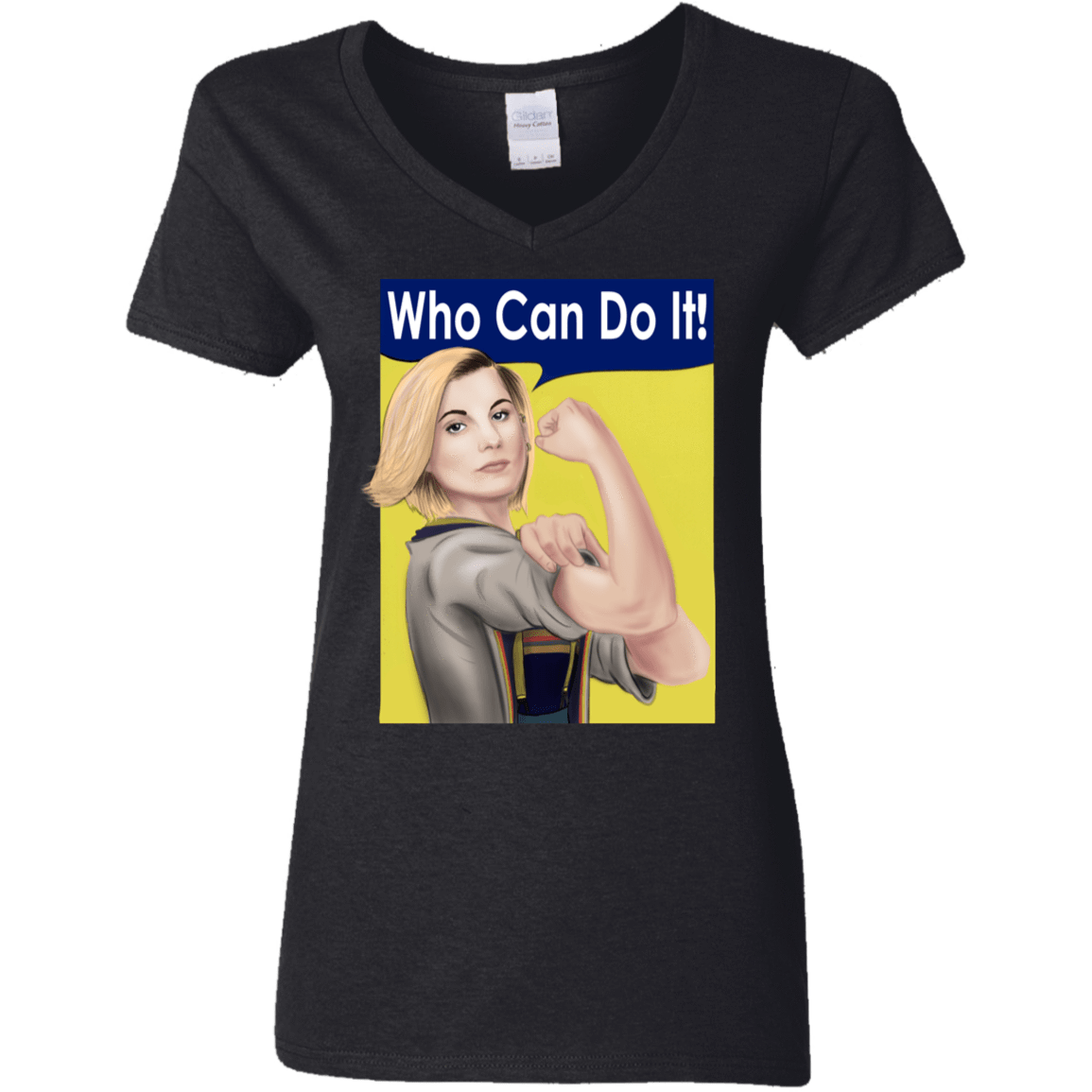 T-Shirts Black / S Who Can Do It Women's V-Neck T-Shirt