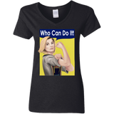 T-Shirts Black / S Who Can Do It Women's V-Neck T-Shirt