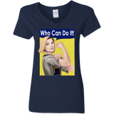 T-Shirts Navy / S Who Can Do It Women's V-Neck T-Shirt